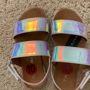Tahari kids holographic sandals